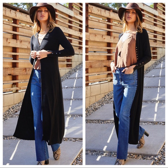 ✨LAST ONE✨Chic black long knit duster cardigan - Picture 2 of 4